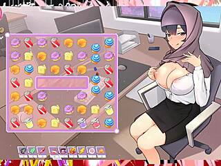 Tsundere milf in hentai game teases with massive tits! 😘