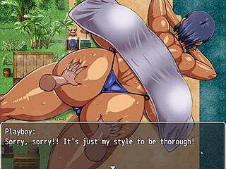 Tanned Natsuki in Hentai Game: Hot Beach Oil Massage