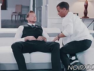 Handsome Businessman Anally Fucks Young Hunky Black Gay!