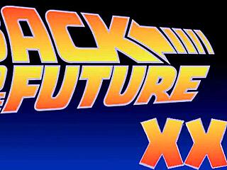 A cartoon parody of Back to the Future with hot anime babes