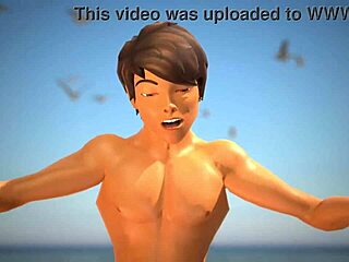 Oily Babe's Pussy Pounded Hard in 3D Beach Animation