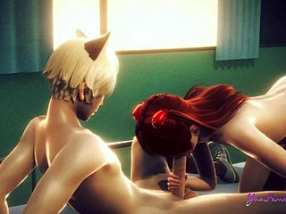 Asuka Femboy Swallows Cum in Wild Japanese Anime Action!