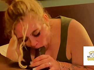Step sis gets sloppy with my big black cock