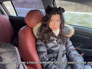 risky car sex leads to huge cumshot on her face