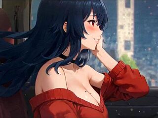 horny girlfriend rips his shirt off in the game