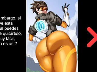 Femdom JOI: Tracer's anal play in Overwatch-themed hentai