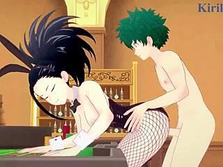 Mina Ashido And Momo Yaoyorozu Fuck Izuku Midoriya In Bunny Outfits