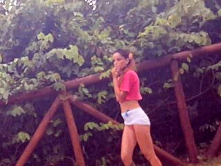 anime hentai teen masturbates solo in public forest street