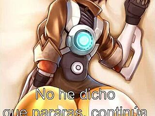 Femdom JOI: Tracer's anal play in Overwatch-themed hentai