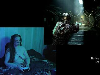 Naked Brunette Plays Deadspace in Part 6 Stream