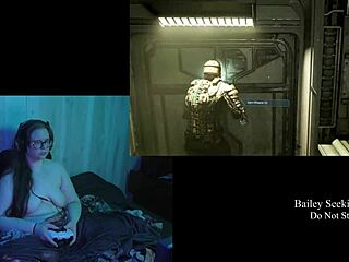 Naked Brunette Plays Deadspace in Part 6 Stream