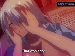 Deepthroat loving 18-year-old MILF gets it hard from a young boy in this hentai with English subtitles