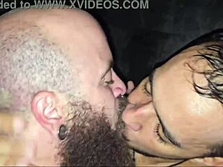 Personal trainer seduced by friends in basement sex sweat and cum