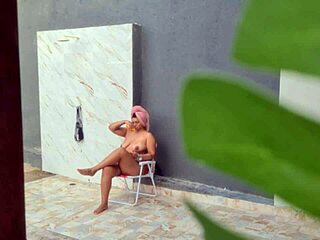 caught my hot neighbor showering after beach day! 🌊