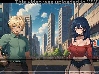 horny girlfriend rips his shirt off in the game