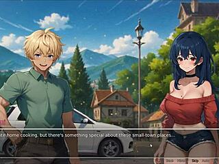 horny girlfriend rips his shirt off in the game