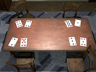 Playing a game with my chubby waitress in my room 1 with a titjob