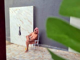 caught my hot neighbor showering after beach day! 🌊