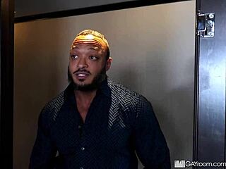 Black Cock Intensely Stretches Adrian's Ass Wide Open In Shower Scene.