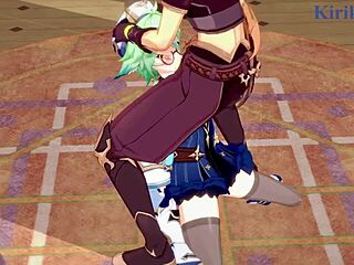 Sucrose, Hu Tao, Aether in wild Genshin Impact hentai sex