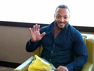 Black Cock Intensely Stretches Adrian's Ass Wide Open In Shower Scene.