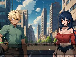 horny girlfriend rips his shirt off in the game