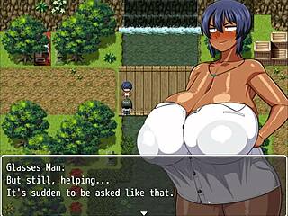 Tanned girl natsuki hentai game ep 2 pervy carpenter massages massive boobs