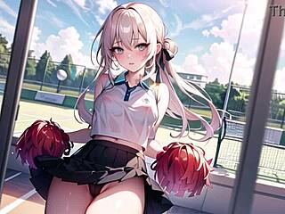 Hot anime cheerleader motivating you transparent cloth with pussy masturbation asmr sound