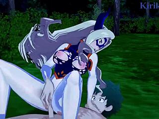 tsuyu asui and mt lady engage in intense sex with izuku midoriya in my hero academia hentai