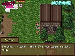 MILF med store patter og røv redder to nye piger fra zombier, tager monsterpik i hentai spil del 3