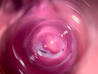 Camera dives deep into Mia's creamy tight pussy, wow!