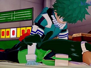 tsuyu asui and mt lady engage in intense sex with izuku midoriya in my hero academia hentai