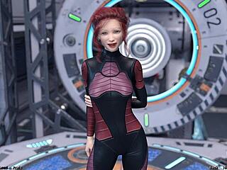 Száműzve az űrben: Ázsiai milf tudós leleplezi szexi projektjét öltözékben