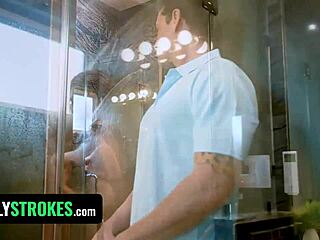 Wicked Husband Addicted to Step-Sister-In-Law's Tight Pussy in Shower!