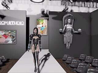 Exploring Fallout 4 fashion number 207 with a brunette character in 3D anime style