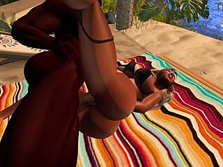 black man bangs asian stepsister on sunny beach