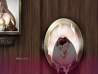 Anime Babe Sucks Through Wall Hole in Hot Hentai Scene