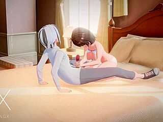 Anime hentai futanari girl enjoys wild anal play