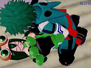 tsuyu asui and mt lady engage in intense sex with izuku midoriya in my hero academia hentai