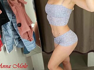 Beautiful woman with a perfect body in the fitting room compilation