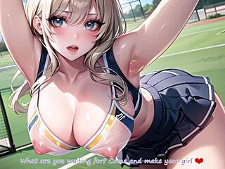 Hot anime cheerleader motivating you transparent cloth with pussy masturbation asmr sound