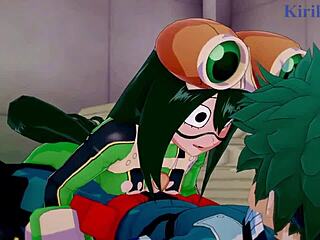 tsuyu asui and mt lady engage in intense sex with izuku midoriya in my hero academia hentai