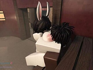 Beautiful animation of a bunny riding and bouncing in a rough manner