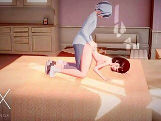 Anime hentai futanari girl enjoys wild anal play