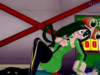 tsuyu asui and mt lady engage in intense sex with izuku midoriya in my hero academia hentai