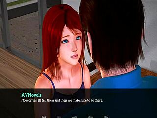 3D animated porn with a red-haired heroine and small breasts