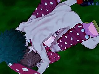 Kinoko, Mei, and Izuku have intense sex in My Hero Academia hentai!