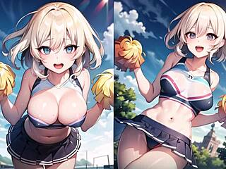 Hot anime cheerleader motivating you transparent cloth with pussy masturbation asmr sound