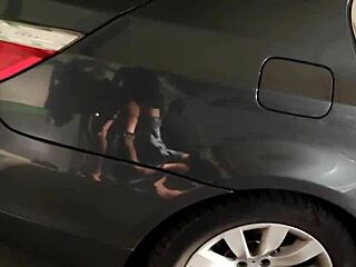 New gay public scene with secret agents having sex in a car parking lot
