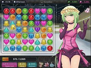 HuniePop walkthrough with Ms. High and Mighty, a hentai game with a girl named Sim